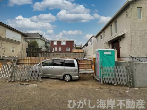 藤沢市辻堂東海岸1丁目　新築戸建　全２棟の外観|2月16日撮影　建築中　現地外観