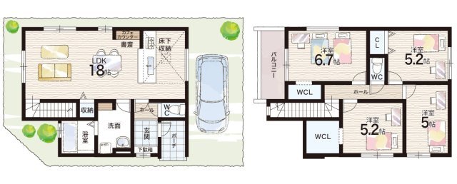 伊丹市荻野　第2期　新築一戸建ての間取り|1号地