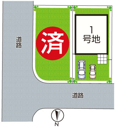 ★29(土)30(日)現地見学可能！★京都市西京区大原野上里男鹿町　ラスト1邸の区画図|全２区画