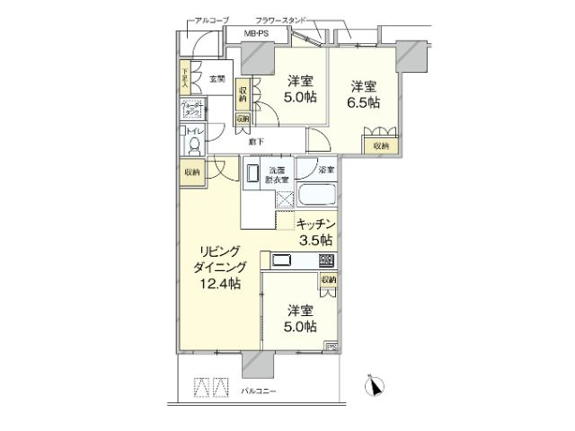 プラウドタワー東雲キャナルコートの間取り