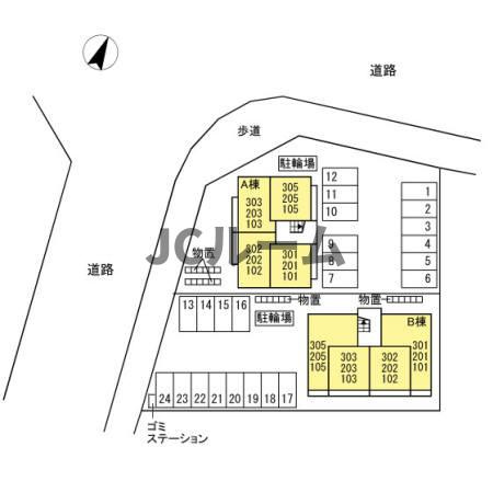 シャインピークス大和Ｂの区画図