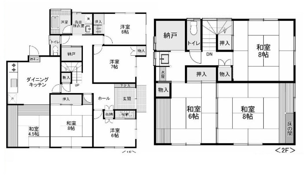 緑豊かな住環境　8DKの間取り|導線を考えられた間取り
