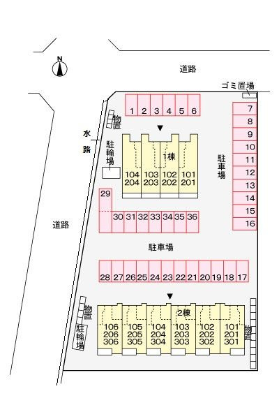 フランセス高柳　Ⅱの駐車場