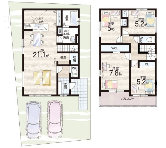 加古郡稲美町中村　第1期　新築一戸建ての間取り|２号地