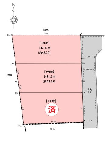 桃園二丁目の土地図