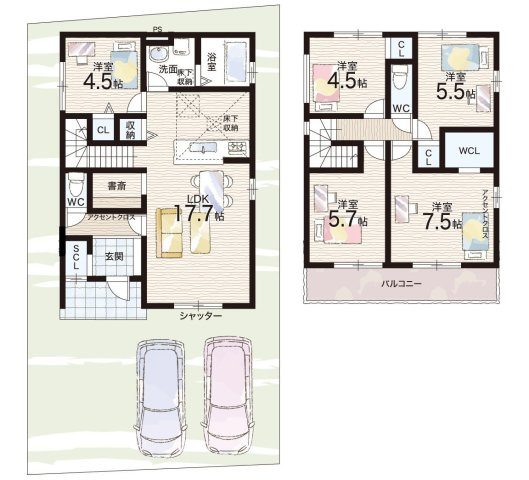 姫路市広畑区才　第2期　新築一戸建ての間取り|1号地
