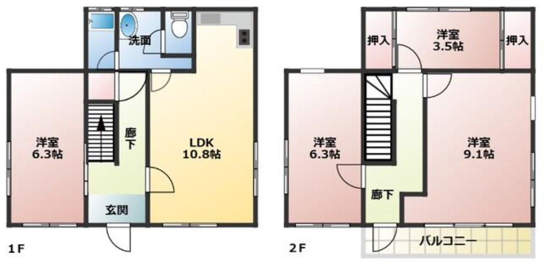 高砂市米田町米田　　中古戸建の間取り