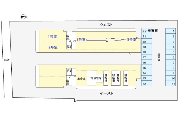 ラポール西大島ウエストの区画図