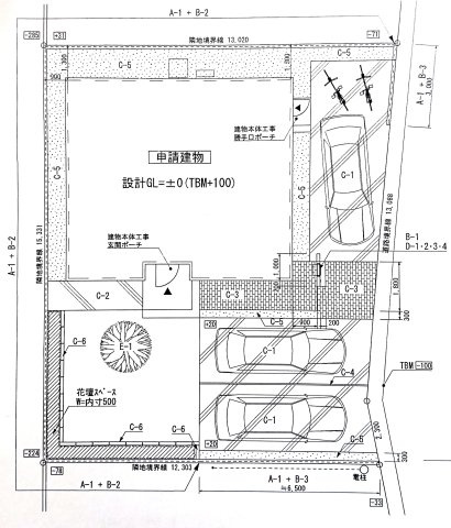 東松山市大字東平　土地の区画図