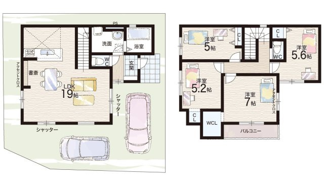 京都市伏見区羽束師古川町　第1期　新築一戸建ての間取り|1号地