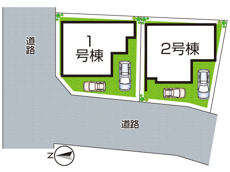 ★29(土)30(日)現地見学可能！★京都市伏見区羽束師古川町　第1期　新築一戸建ての区画図|全２区画