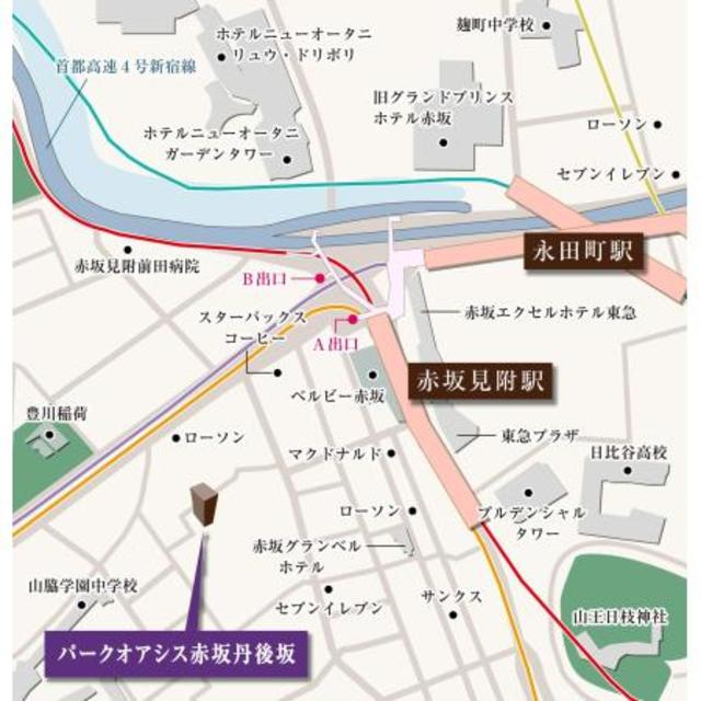 パークオアシス赤坂丹後坂の地図