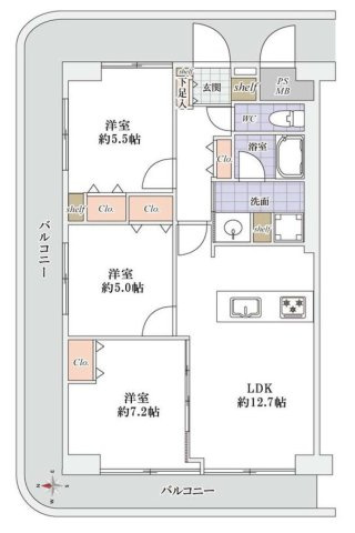 三郷アーバンハイツの間取り|◆ペットと暮らせる3LDKのお部屋◆