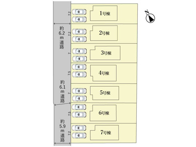 【区画図】 | 鈴鹿市桜島町7丁目《3号棟》 | 駐車スペース2台