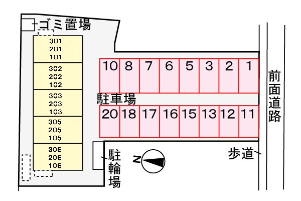 プレステージ三日市の区画図
