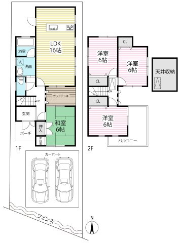 ◆ＪＲ奈良線『棚倉』駅まで徒歩６分◆全居室２面採光のため陽当り・通風良好◆木津川市山城町平尾中古川の間取り