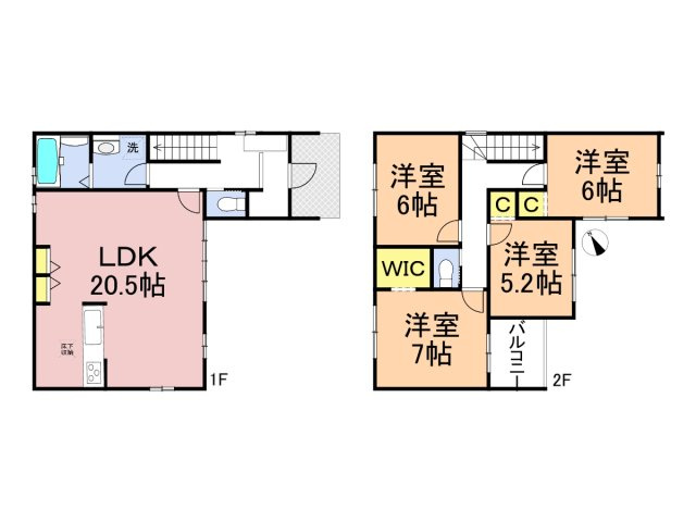 【商談中】新築戸建　各務原市那加織田町2期　全1区画分譲の間取り|■1号棟　■ヤマダ不動産　株式会社リライフ　
■夢のマイホーム購入をフルサポートします！