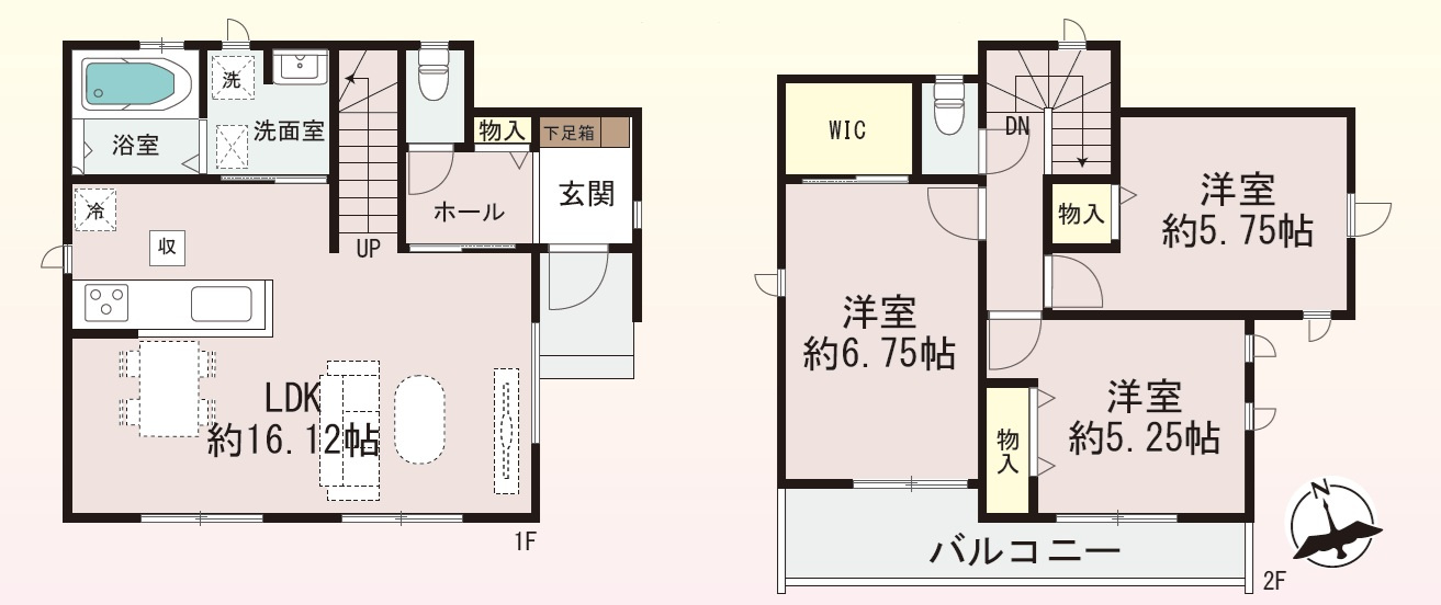 明石市二見町西二見（全1棟）A号棟の間取り|3LDK＋WICです。