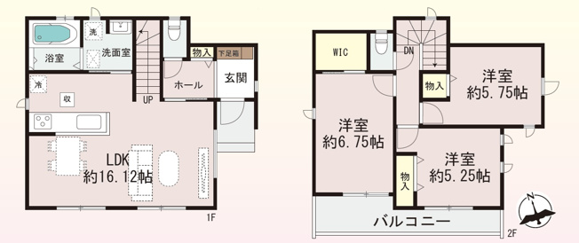 【間取り】 | 明石市二見町西二見（全1棟）A号棟 | 3LDK＋WICです。