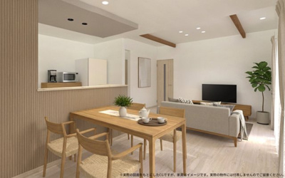 【完成予想図】 | 【LDK　イメージパース】
※画像は設計図面を基に作成したイメージです。