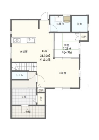 大津市錦織1丁目　中古戸建の間取り|1階間取り図
