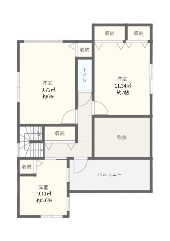 大津市錦織1丁目　中古戸建の間取り|2階間取り図