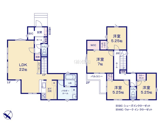 【新築分譲住宅】富士見市上沢3丁目の間取り