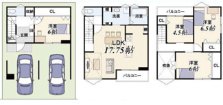 【間取り】 | 高槻市春日町　新築戸建