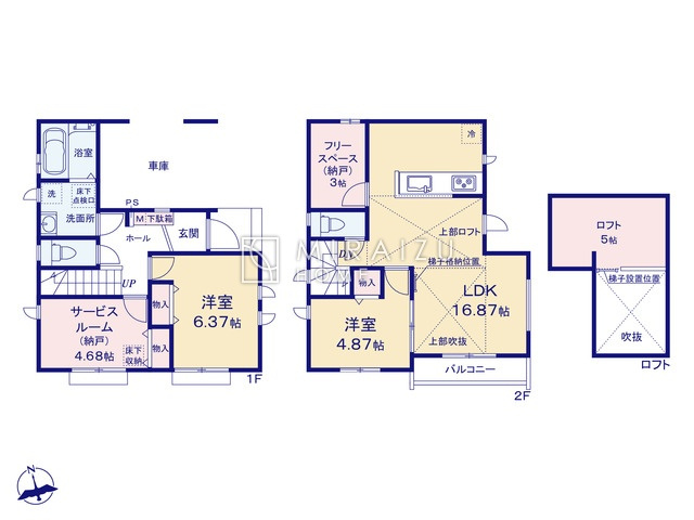 【間取り】 | リビングの大きな開口部は陽当たりの確保だけでなく、まとめ買いで大量のお買い物をした際や家具など大きな物を購入した際に便利です。