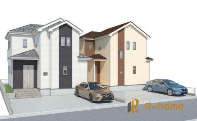 水戸市双葉台1丁目　新築戸建て　B号棟の外観パース|2026年3月完成予定！近隣の同仕様完成物件をご見学いただけます♪