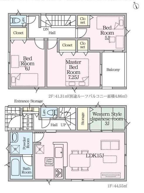加須市南町第3　新築一戸建て　02　クレイドルガーデンの間取り|水回り集中設計で毎日の家事の負担を軽減します♪