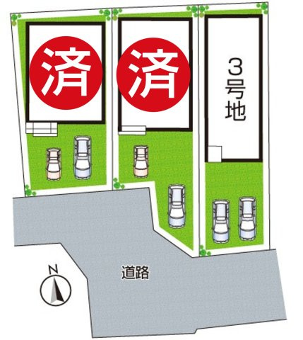 ★3(土)4(日)現地見学可能！★八幡市八幡園内　全3邸の区画図|全３区画