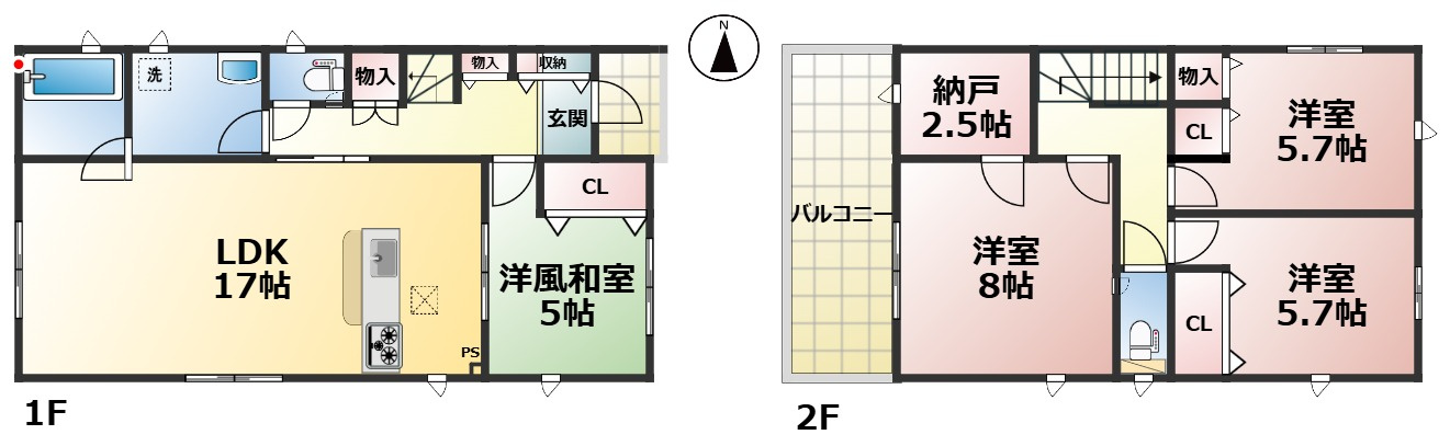 越前市平出新築戸建1号棟の間取り