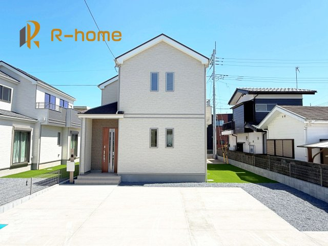 水戸市堀町　新築戸建て　B号棟の外観|建物完成いたしました！ご予約で『平日』や『夕方』などでもご見学可能です！
