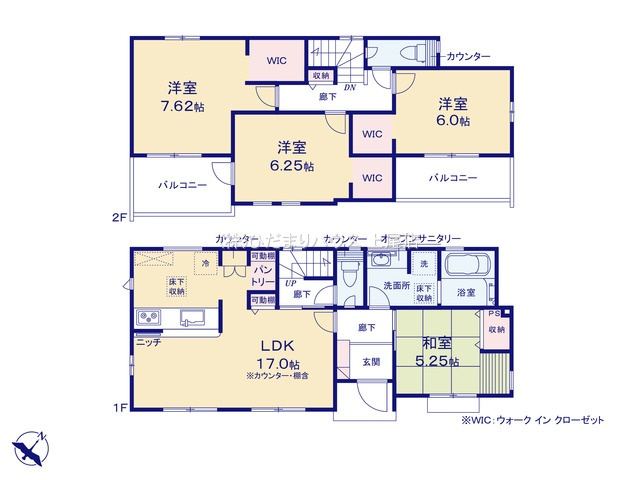 鴻巣市本町7丁目　新築戸建　ブルーミング01の間取り