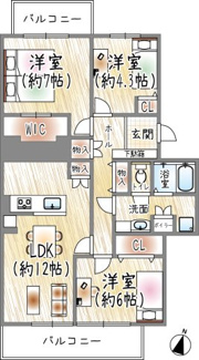 【間取り】 | 千里緑丘住宅壱七号棟 | 間取り