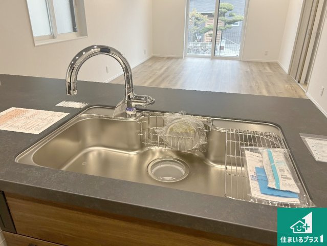神戸市北区有野台　新築一戸建てのその他|洗い物も楽にできる、広々シンク！