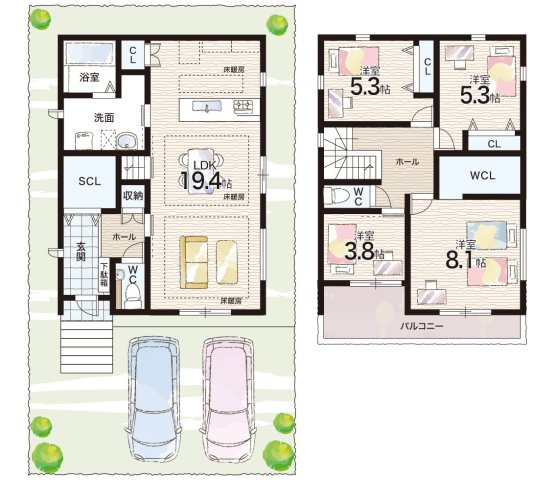 神戸市北区有野台　新築一戸建ての間取り|1号地