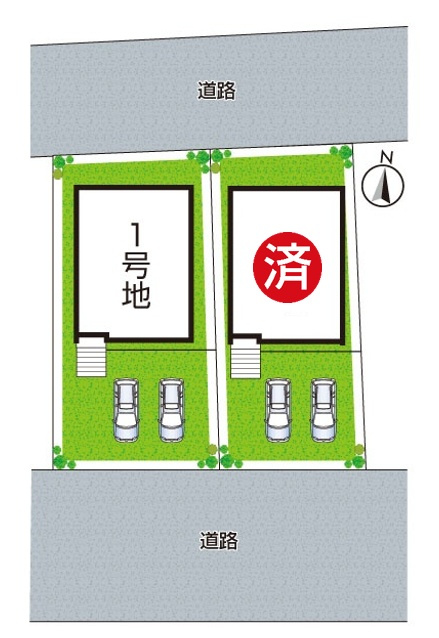 ■10日(土)11日(日)12日(月)現地ご見学可能！　 神戸市北区有野台　全2邸の区画図|全２区画