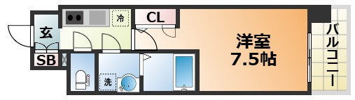 レジュールアッシュ神戸湊川公園の間取り