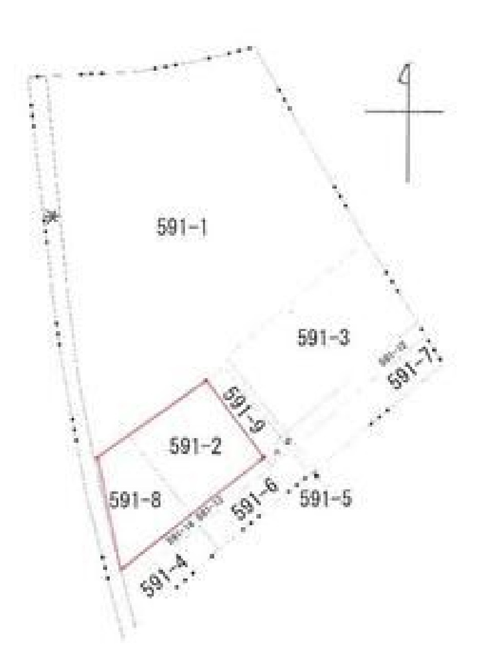 売地　小山市千駄塚の区画図