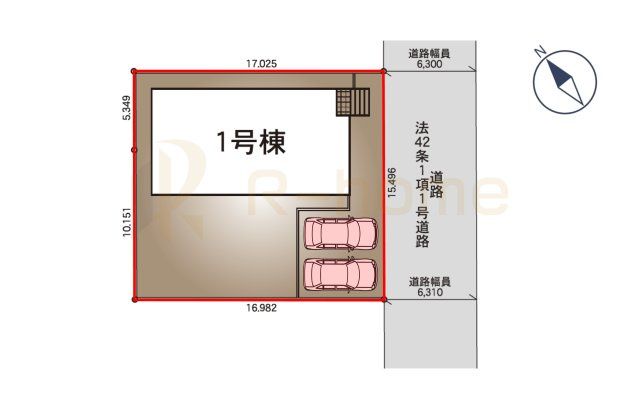 古河市尾崎第1　新築戸建て　1号棟の区画図|大きなお買い物だからこそ、メリット・デメリットを伝えさせて頂きます。
R-homeにお任せください♪