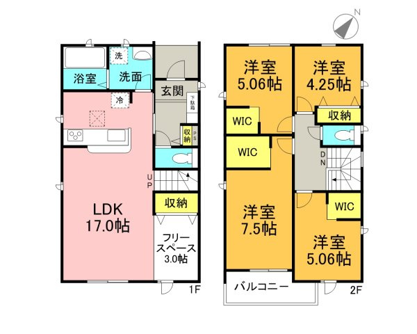 碧南第65尾城町　新築戸建＜4号棟＞の間取り|4LDK＋WIC