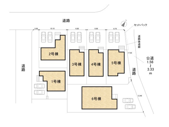 碧南第65尾城町　新築戸建＜5号棟＞の区画図|駐車場並列２台可能