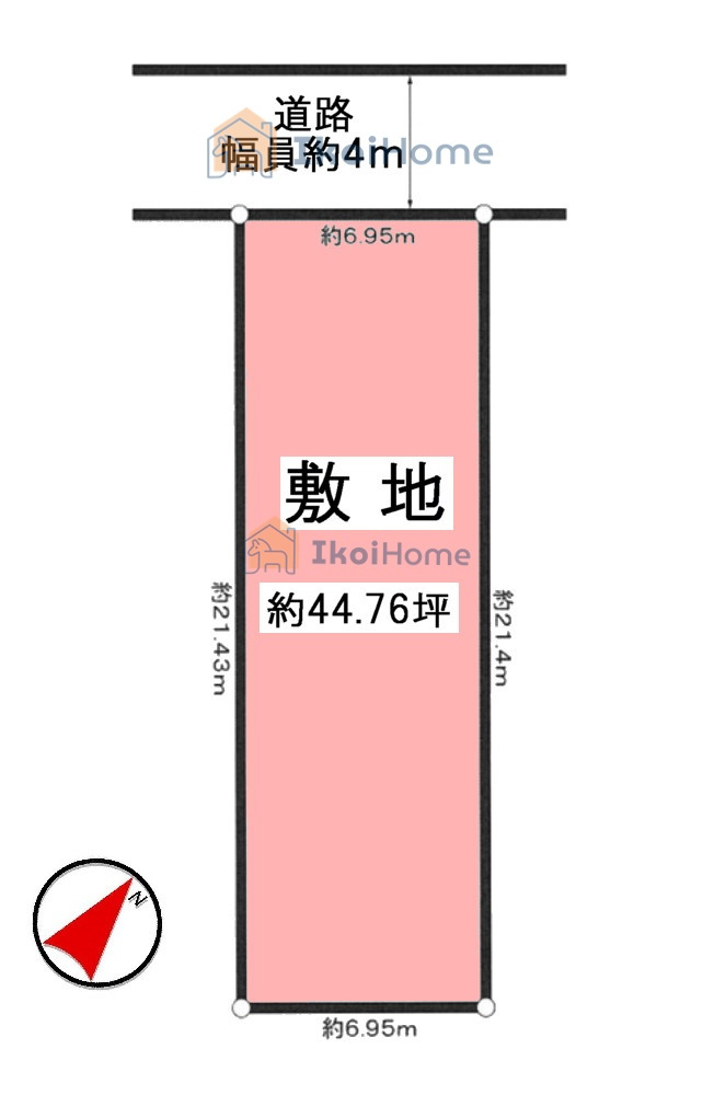 神戸市西区王塚台4丁目　土地の土地図|●年中無休：当日予約可●敷地約y44.77坪でゆったり！建築条件はございません！