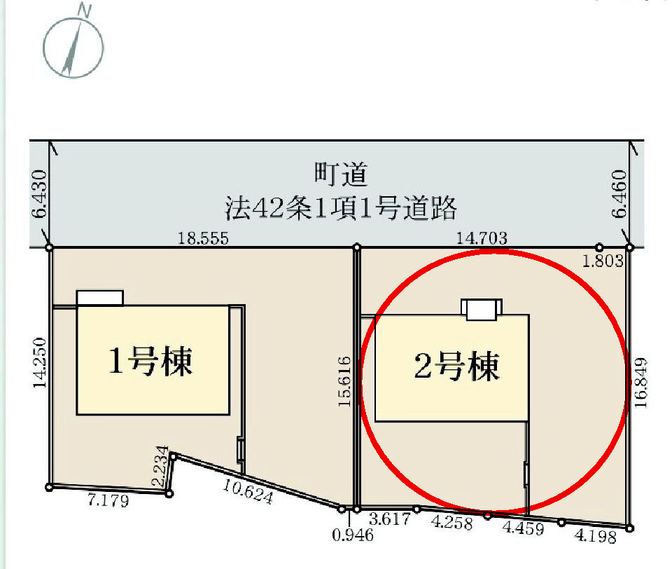 リーブルガーデンS第12吉岡町下野田　2号棟の区画図|駐車場2台以上ご用意しています！