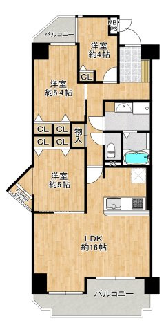朝日プラザシティ・サザンパーク３番街E棟の間取り