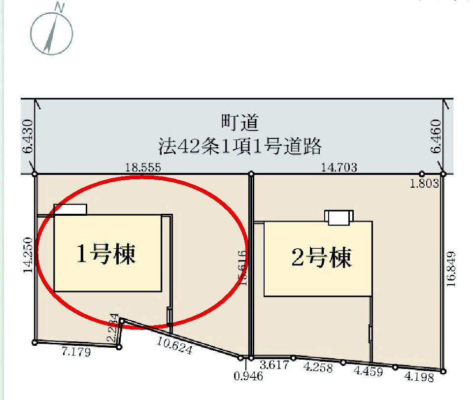 リーブルガーデンS第12吉岡町下野田　1号棟の区画図|駐車場2台以上ご用意しています！