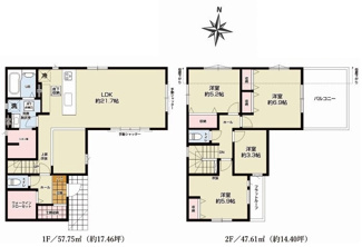 【間取り】 | 川越市霞ケ関北6丁目　新築分譲　東武東上線『霞ヶ関駅』徒歩15分　【霞ヶ関北小学区】