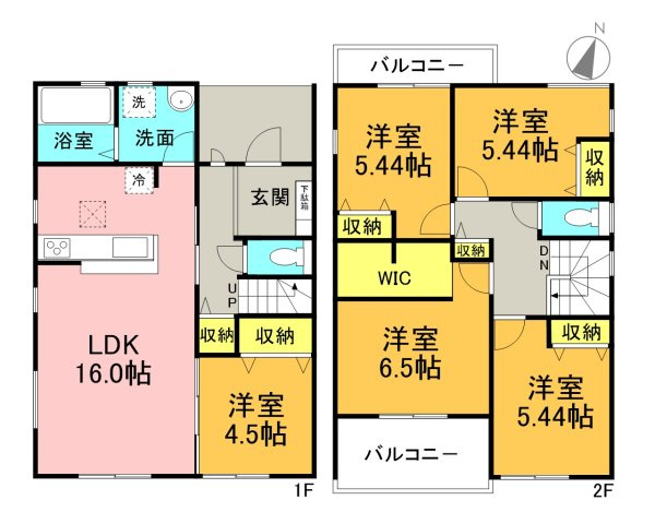 碧南第66照光町　新築住宅＜1号棟＞の間取り|5LDK＋WIC